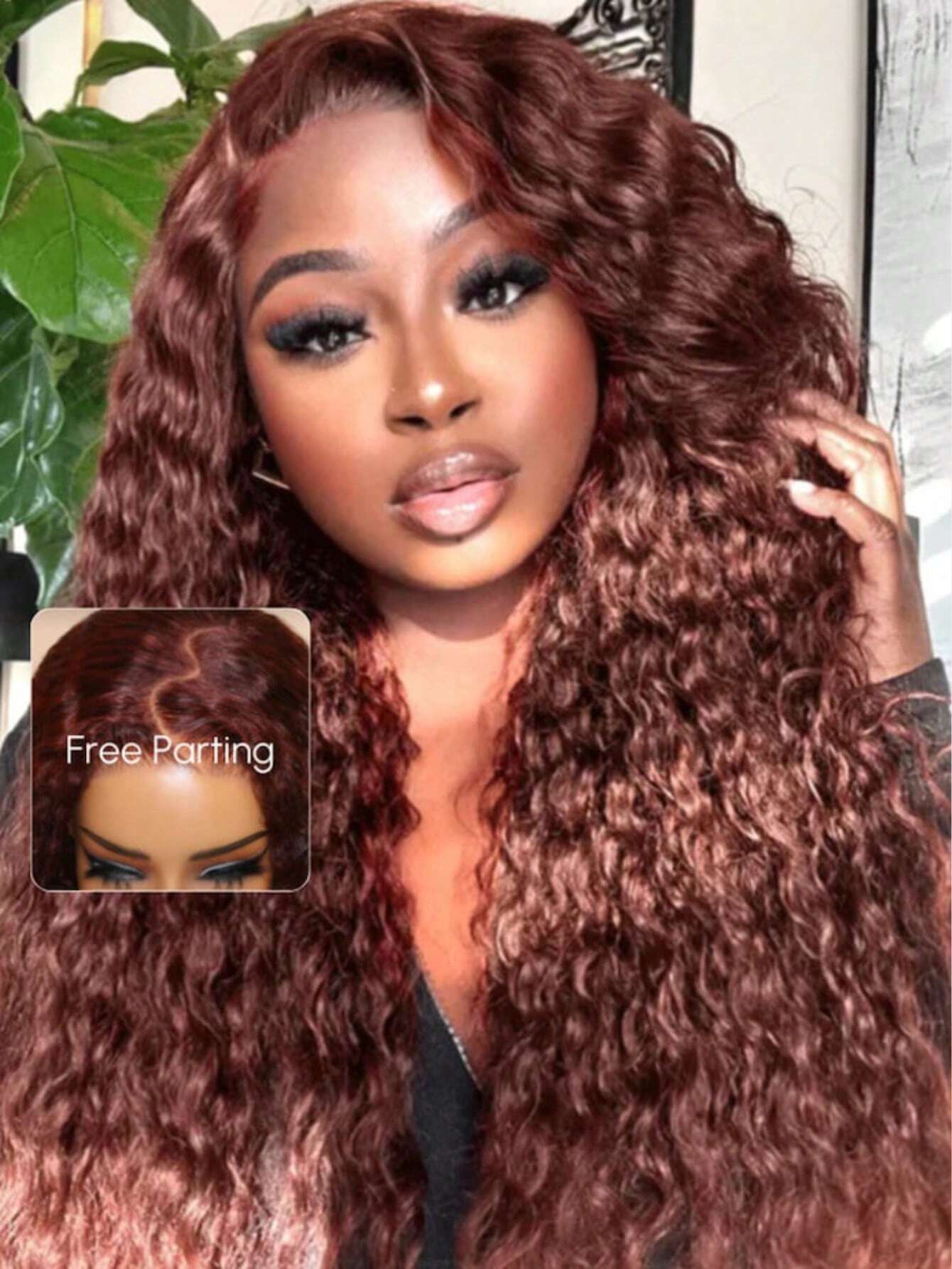 7x5 Bye Bye Knots Glueless Wig Pre Bleached Pre Cut Lace Closure Wig Reddish Brown Water Wave 100% Human Hair Wig Pre Bleached Pre Plucked Wear Go Wig