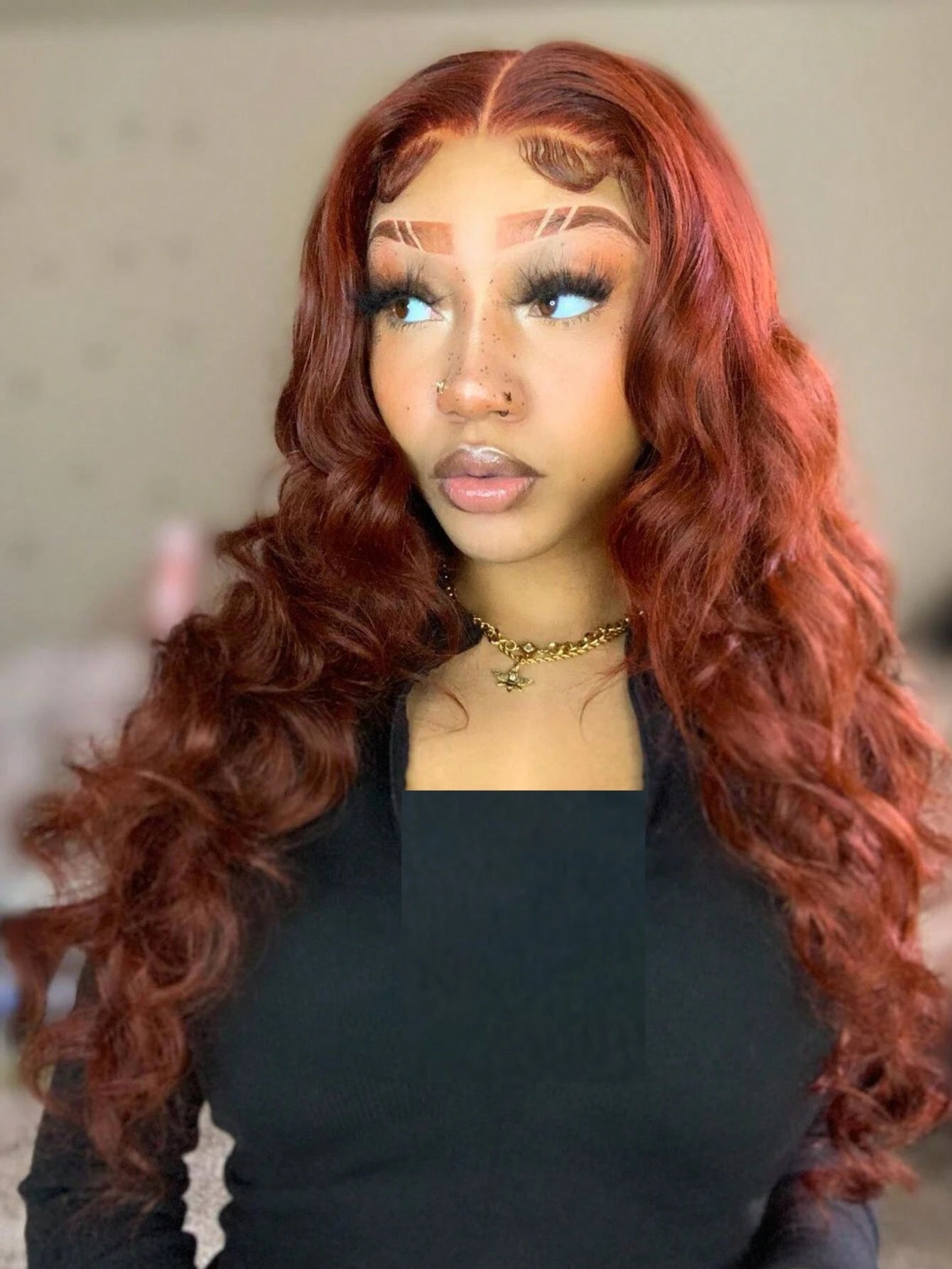 Knotless Reddish Brown 7X5 Lace Front Closure Wigs Pre Plucked Pre Cut Pre Bleached Invisible Knots Body Wave 100% Human Hair Wigs Ready To Wear Go Glueless Wig