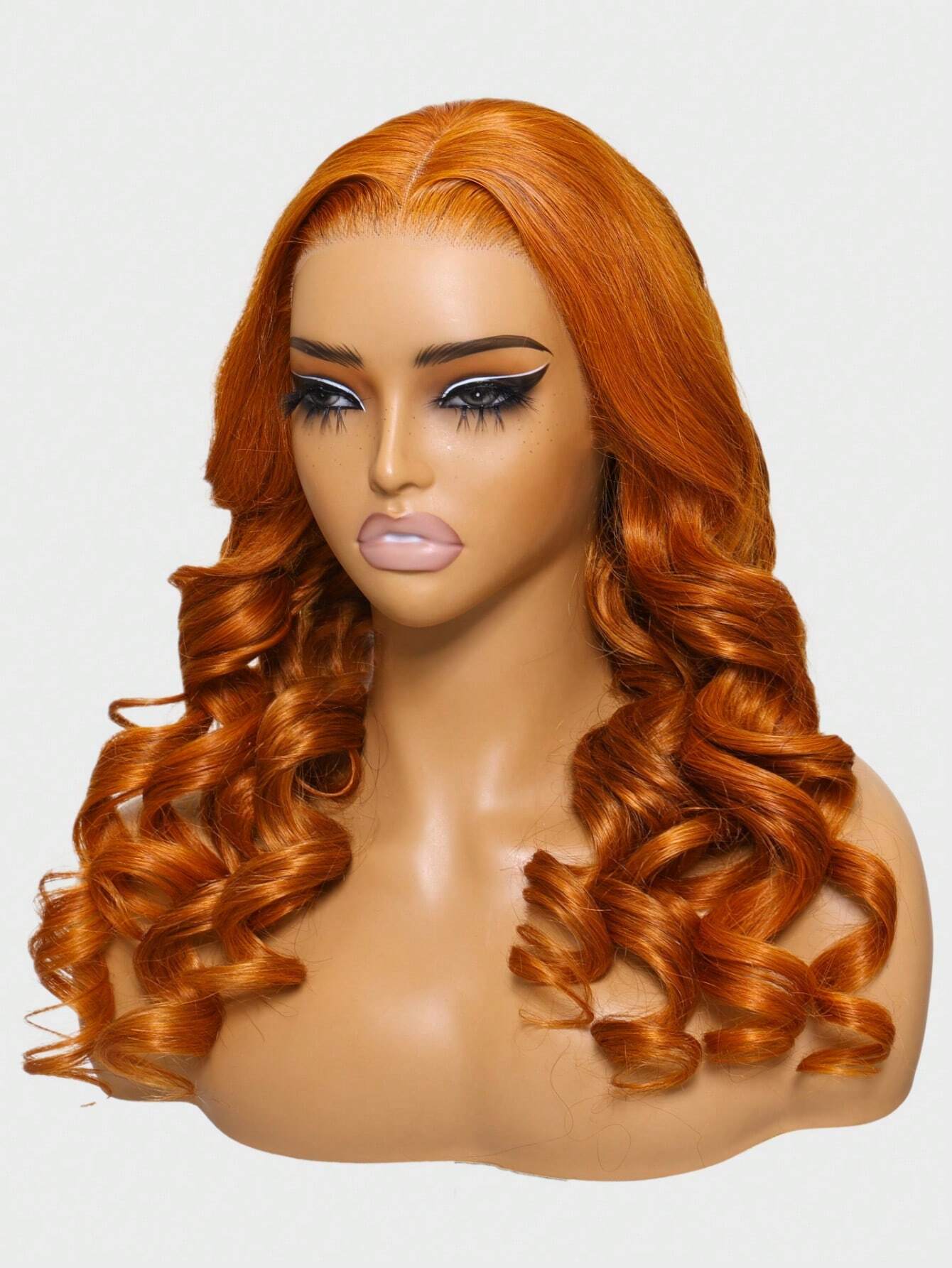 13x4 Lace Frontal Wig Ginger Orange Colored Body Wave Pre Cut Pre Plucked Pre Bleached 100% Human Hair Lace Front Wig