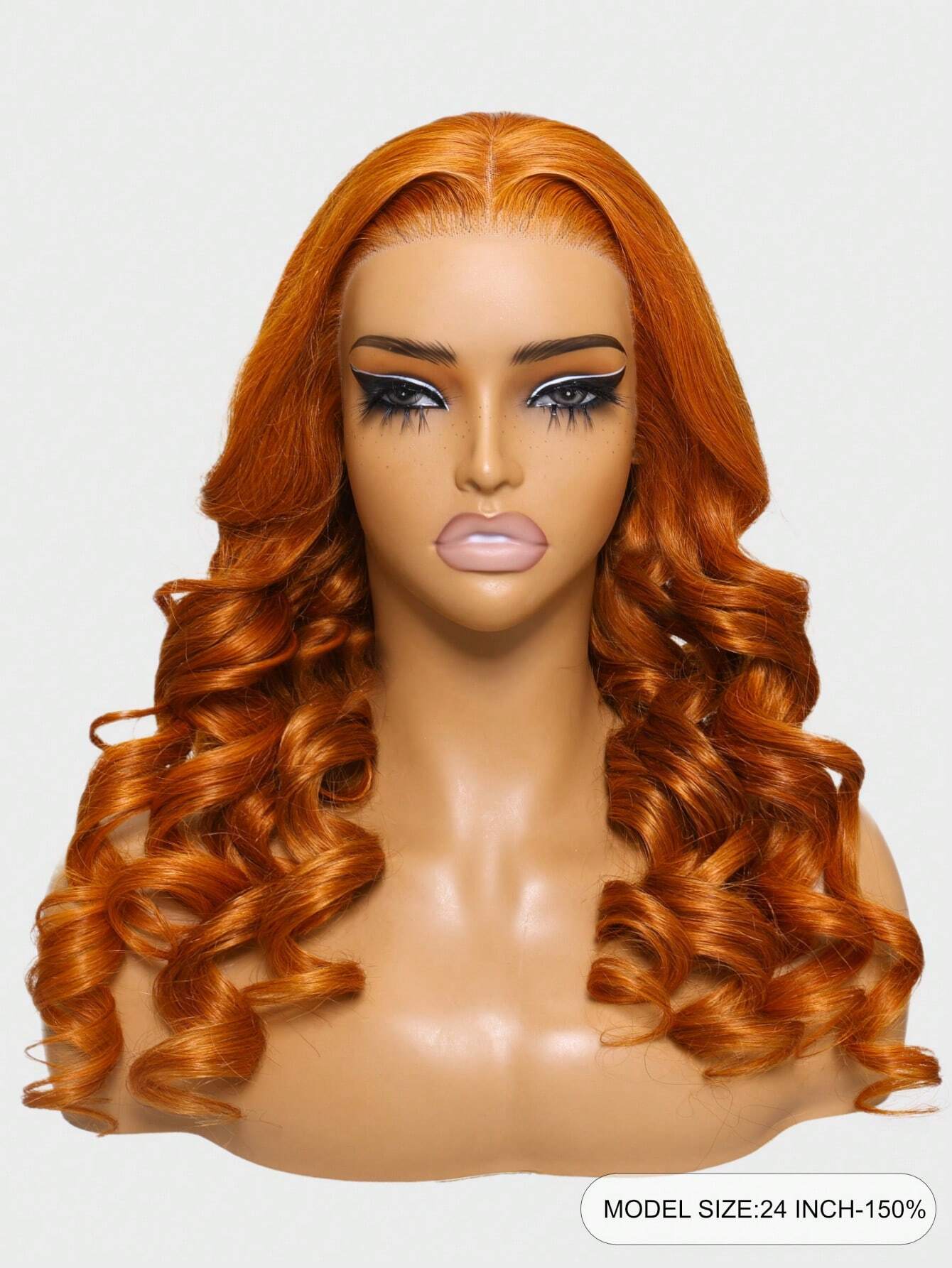 13x4 Lace Frontal Wig Ginger Orange Colored Body Wave Pre Cut Pre Plucked Pre Bleached 100% Human Hair Lace Front Wig