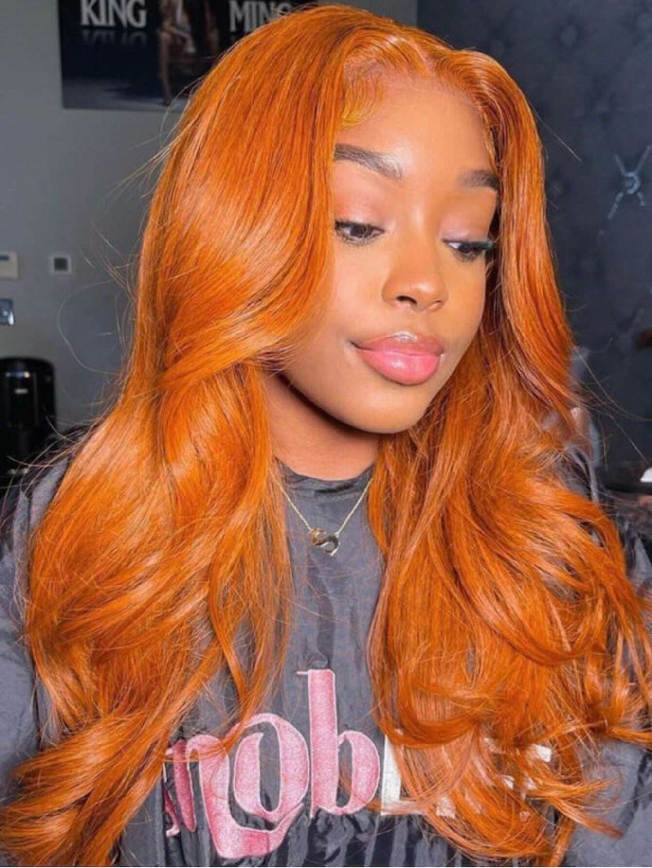 13x4 Lace Frontal Wig Ginger Orange Colored Body Wave Pre Cut Pre Plucked Pre Bleached 100% Human Hair Lace Front Wig