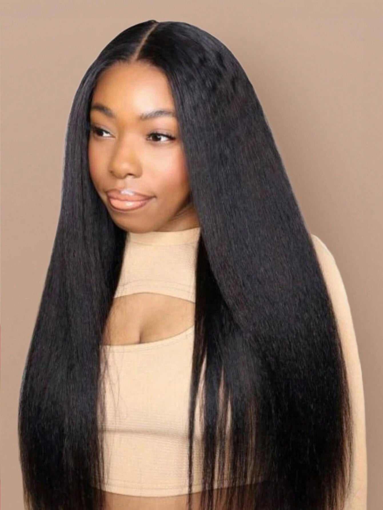 13x4 Lace Frontal Wig Pre Bleached Pre Cut Kinky Straight Human Hair Wig Lace Front Super Secure Black Real Ear To Ear Pre-Pluck Wig