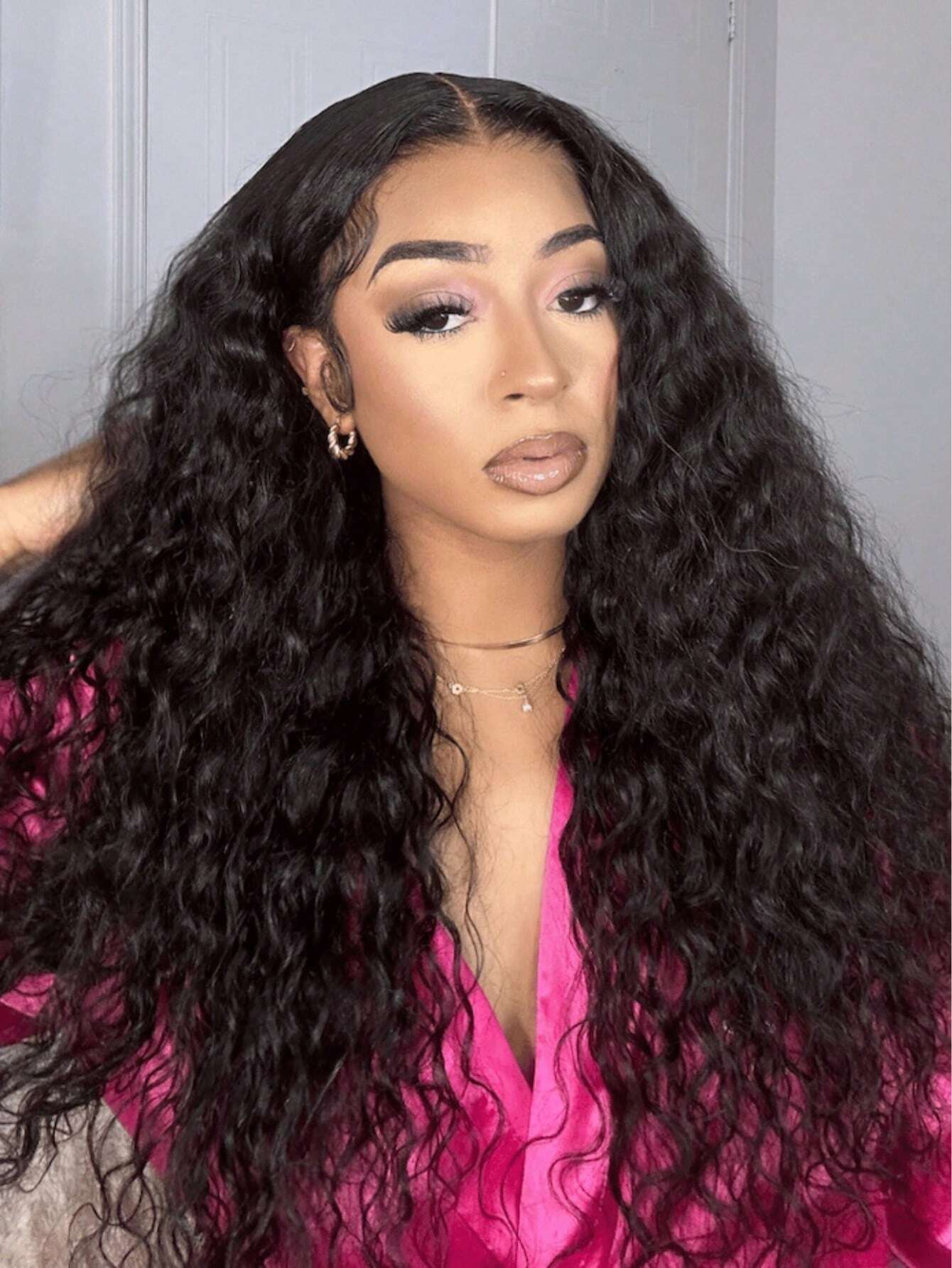 13x4 Lace Frontal Wig Pre Cut Lace Invisible Knots Wig 100% Human Hair Pre Plucked Water Wave Lace Front Wig For Women