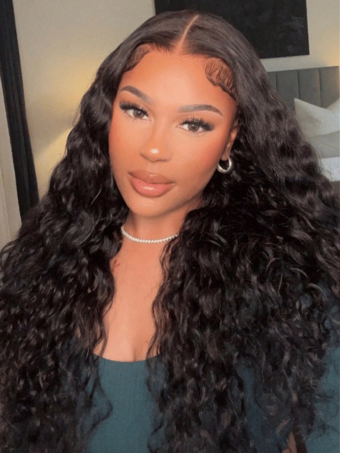 13x4 Lace Frontal Wig Pre Cut Lace Invisible Knots Wig 100% Human Hair Pre Plucked Water Wave Lace Front Wig For Women