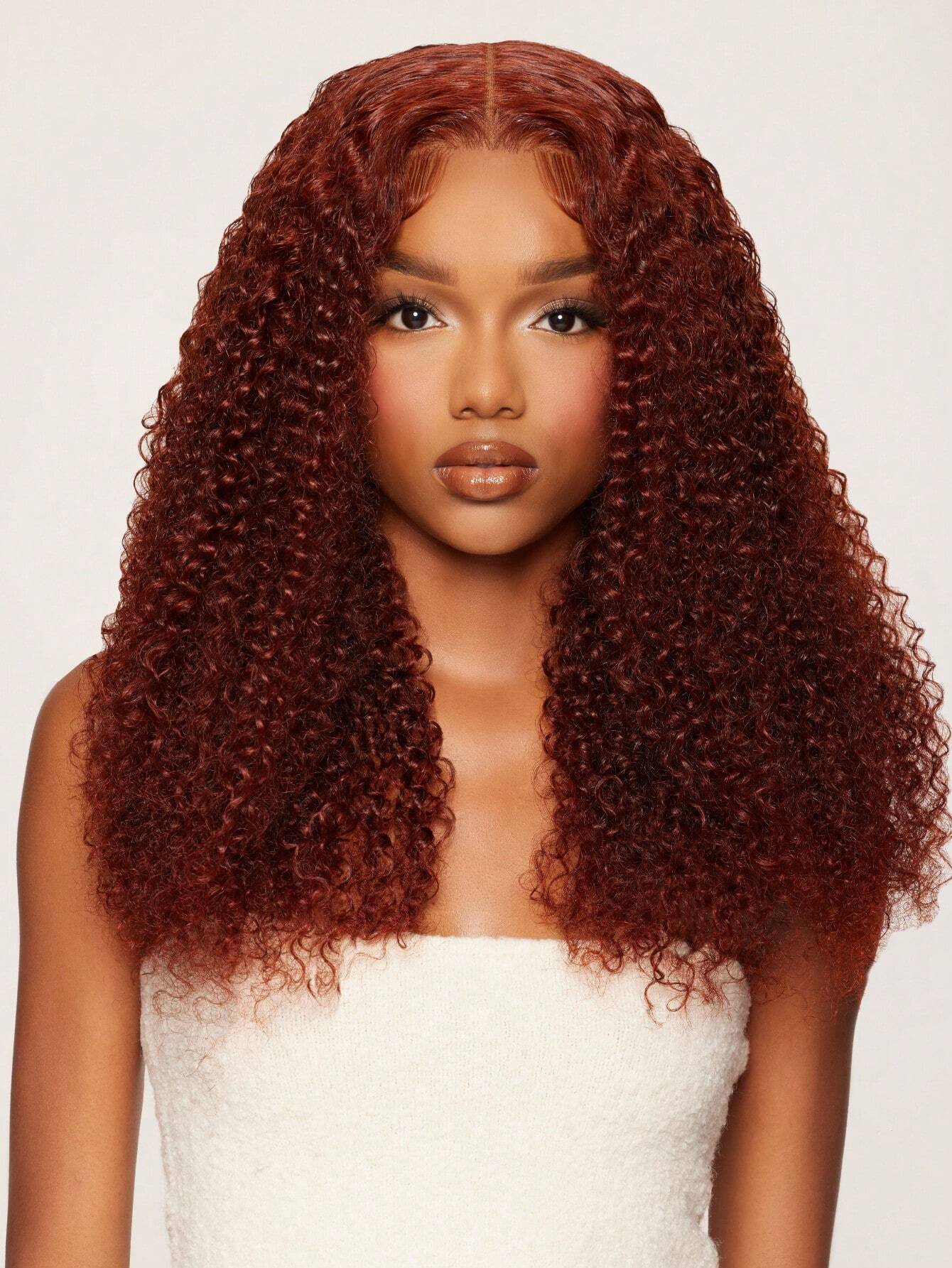 Reddish Brown Pre Cut Pre Plucked Pre Bleached 13x4 Lace Frontal Wig Jerry Curly Wigs For Women Unice Hair