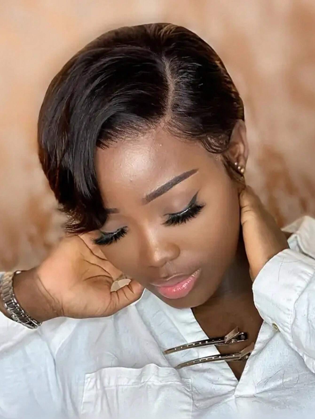 Wigs Short Pixie Cut Wigs 13*4*1 Lace Frontal Wig For Women Brazilian Human Hair Short Straight T Part Transparent Lace Front Wig Lace Wigs